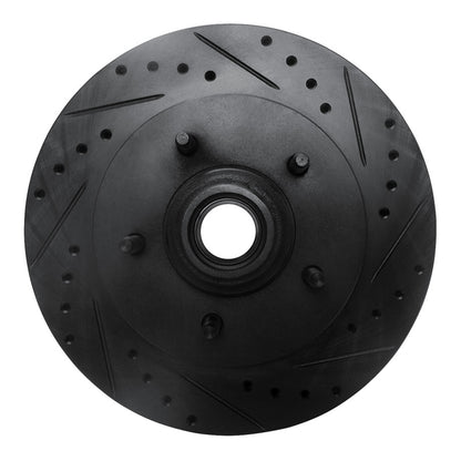 R1 Concepts R1 97-00 Ford Expedition Front Right Drilled & Slotted Black Brake Rotor