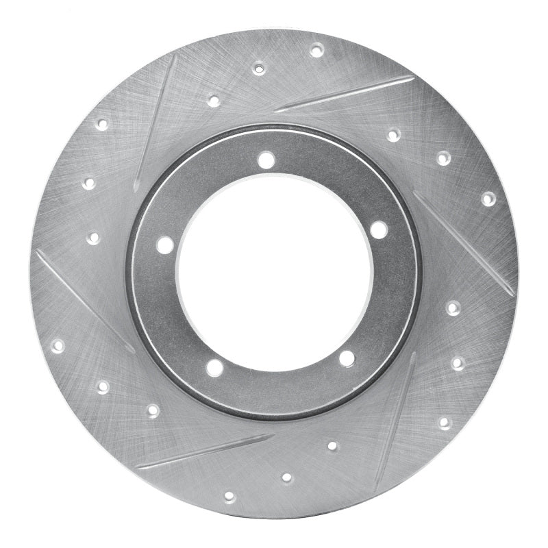 R1 Concepts R1 65-76 Porsche 911 Front Left Drilled & Slotted Silver Brake Rotor