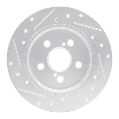 R1 Concepts R1 09-24 Lexus CT200H Rear Right Drilled & Slotted Silver Brake Rotor
