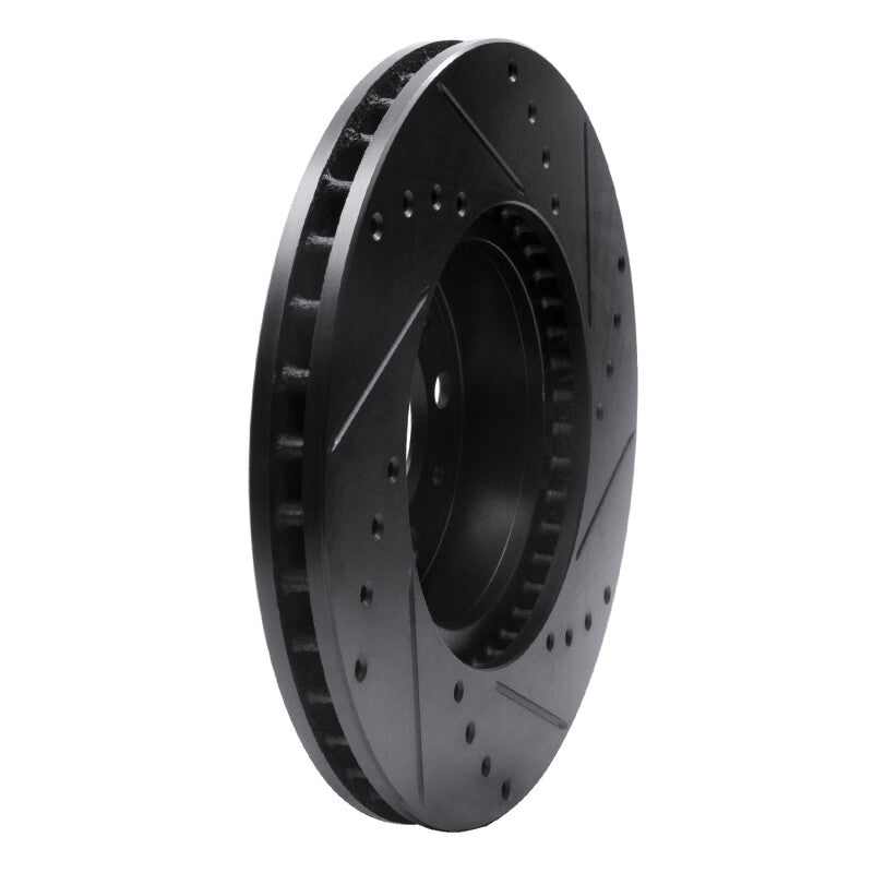 R1 Concepts R1 91-95 Volvo 780 Front Left Drilled & Slotted Black Brake Rotor