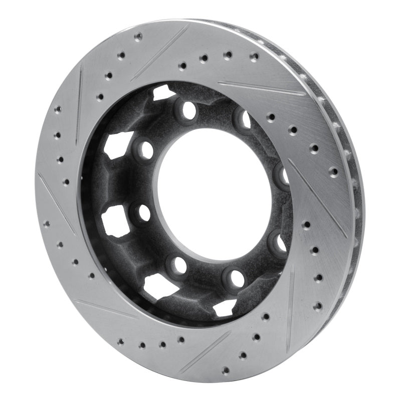 R1 Concepts R1 75-93 Dodge W200 Front Right Drilled & Slotted Silver Brake Rotor