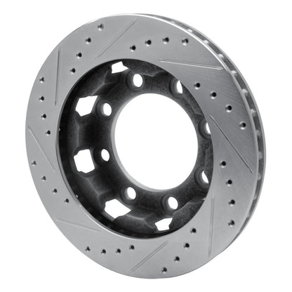 R1 Concepts R1 75-93 Dodge W200 Front Right Drilled & Slotted Silver Brake Rotor