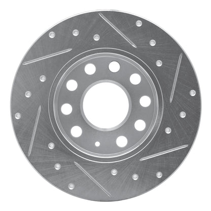 R1 Concepts R1 05-13 Audi A3 Rear Left Drilled & Slotted Silver Brake Rotor