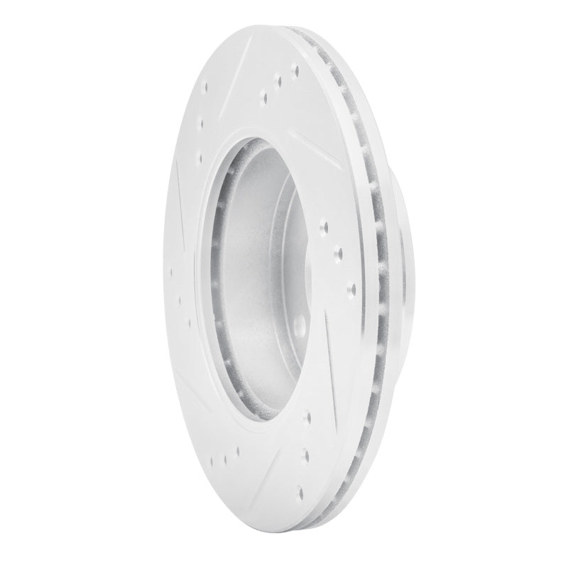 R1 Concepts R1 00-02 Hyundai Accent Front Right Drilled & Slotted Silver Brake Rotor