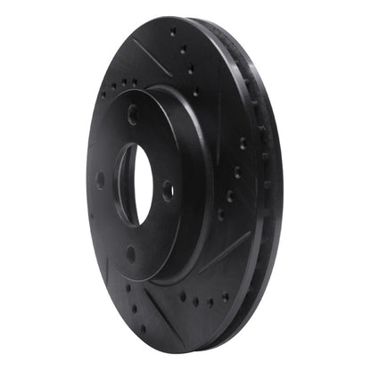 R1 Concepts R1 1995-2004 Ford CONTOUR Front Right Drilled & Slotted Black Brake Rotor