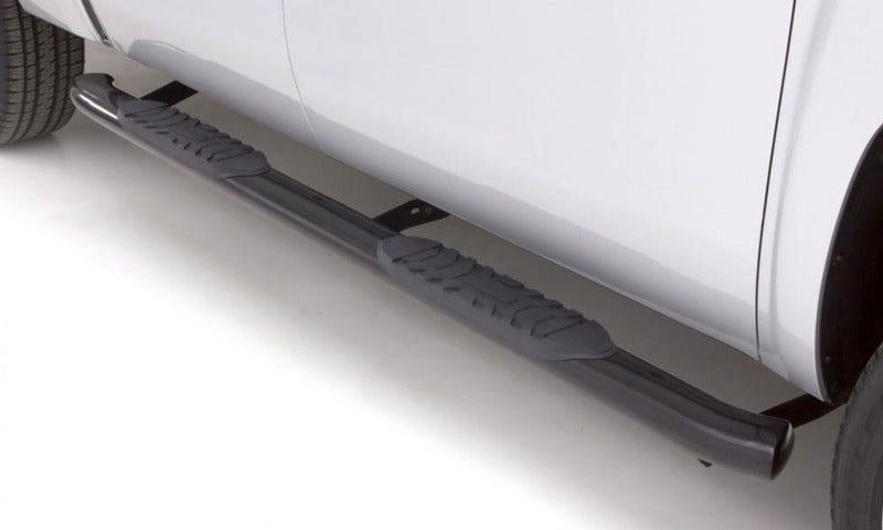 Lund 03-09 Dodge Ram 2500 Quad Cab 4in. Oval Curved Steel Nerf Bars - Black