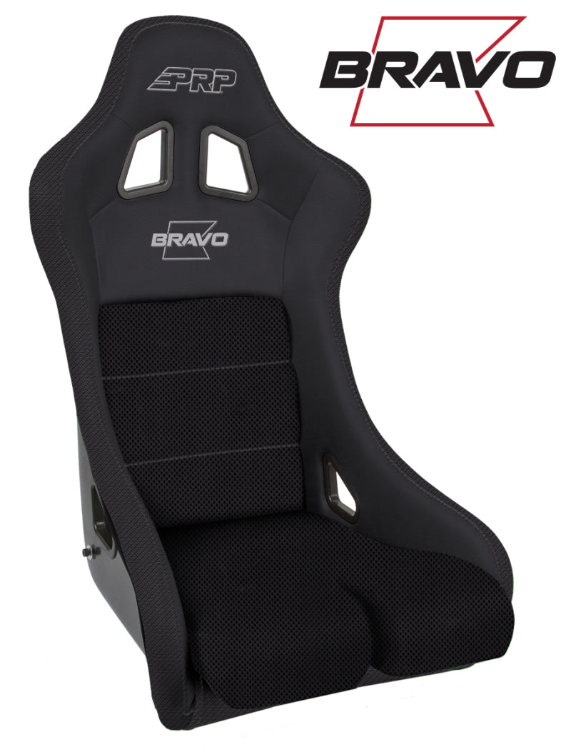 PRP Seats PRP Bravo Composite Seat- Black (PRP Silver Outline/Bravo Silver- Black Stitching)