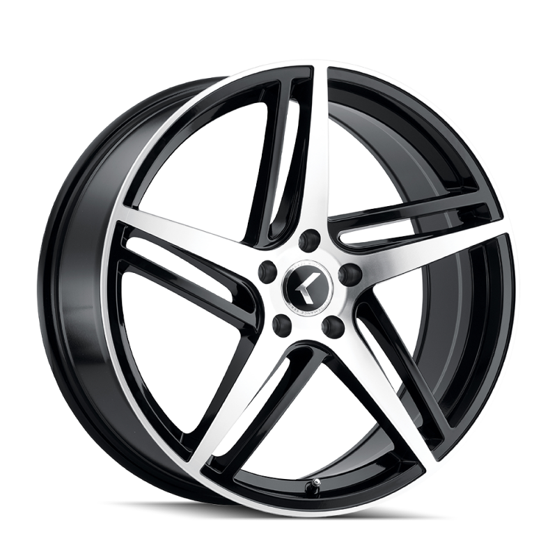 Kraze Wheels Kraze KR195 Milano 20x8.5 / 5x114.3 BP / 38mm Offset / 72.62mm Hub Gloss Black Machined Wheel