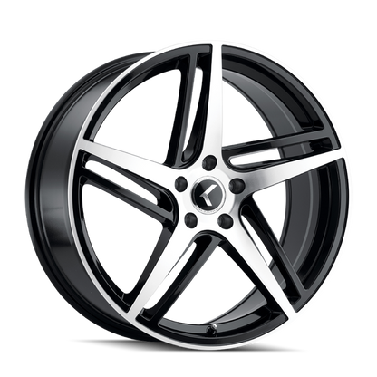 Kraze Wheels Kraze KR195 Milano 20x8.5 / 5x114.3 BP / 38mm Offset / 72.62mm Hub Gloss Black Machined Wheel