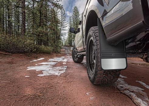 Husky Liners Universal 12in Wide Black Rubber Rear Mud Flaps w/ Weight