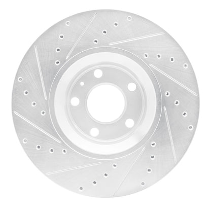 R1 Concepts R1 05-11 Audi A6 Quattro Front Right Drilled & Slotted Silver Brake Rotor