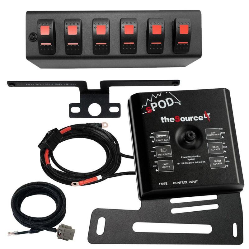 sPOD 07-08 Jeep Wrangler JK SourceLT w/Red LED Switch Panel