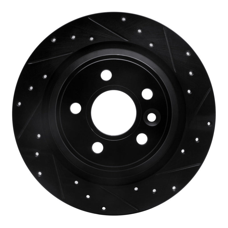 R1 Concepts R1 09-15 Ford Focus RS (Mexico) Rear Right Drilled & Slotted Black Brake Rotor