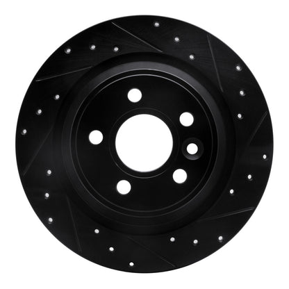 R1 Concepts R1 09-15 Ford Focus RS (Mexico) Rear Right Drilled & Slotted Black Brake Rotor