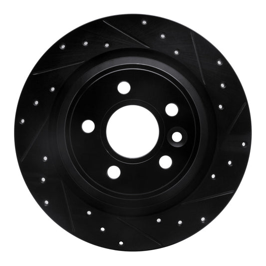 R1 Concepts R1 09-15 Ford Focus RS (Mexico) Rear Right Drilled & Slotted Black Brake Rotor
