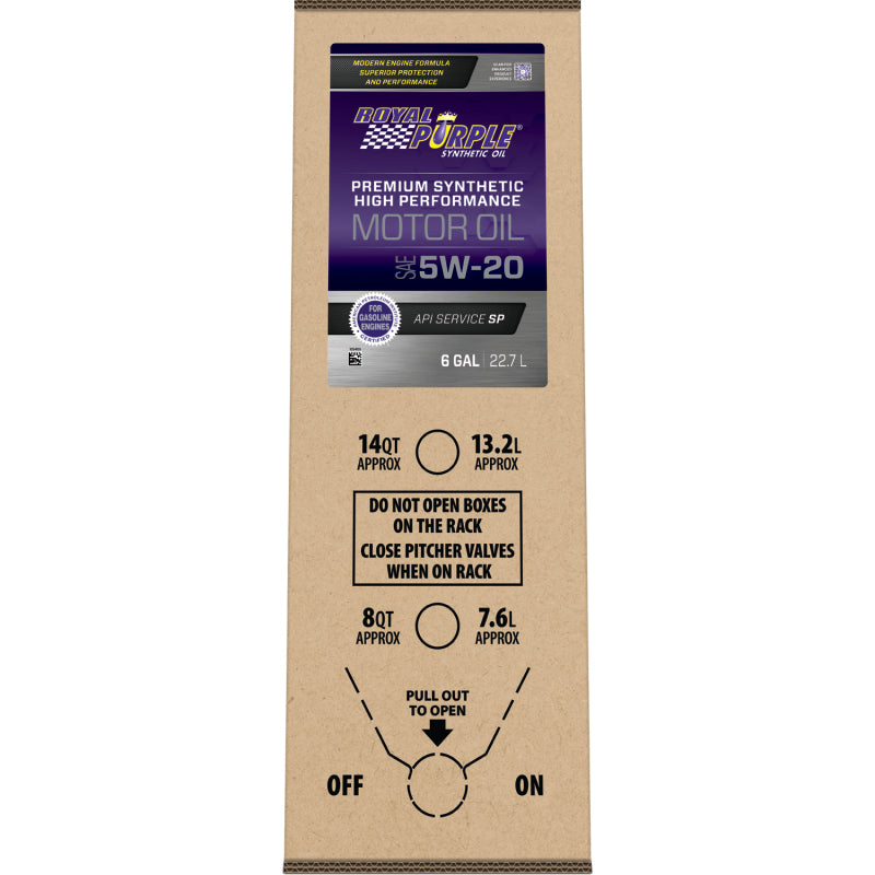 Royal Purple Premium Synthetic High Performance Multi-Grade 5W20 Motor Oil - 6 Gallon Bag-In-Box