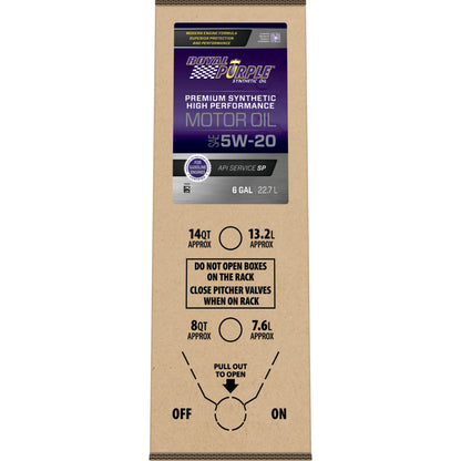 Royal Purple Premium Synthetic High Performance Multi-Grade 5W20 Motor Oil - 6 Gallon Bag-In-Box