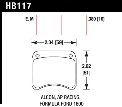 Hawk Performance Hawk AP Racing CP3696 Black Race Brake Pads