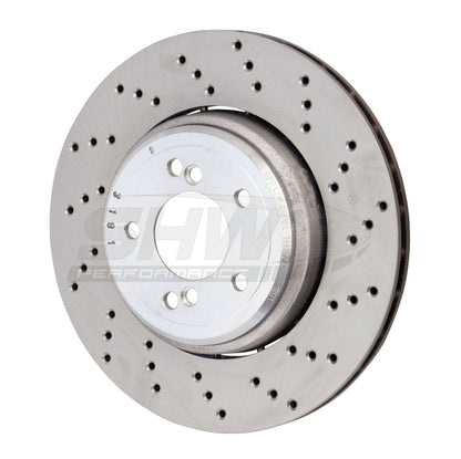 SHW Performance SHW 08-13 BMW M3 4.0L Right Rear Cross-Drilled Lightweight Brake Rotor (34212283804)