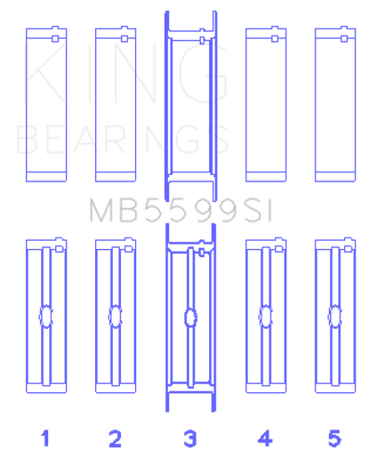 King Engine Bearings International 421CI/446CI V8 (STD Size) Crankshaft Main Bearing Set