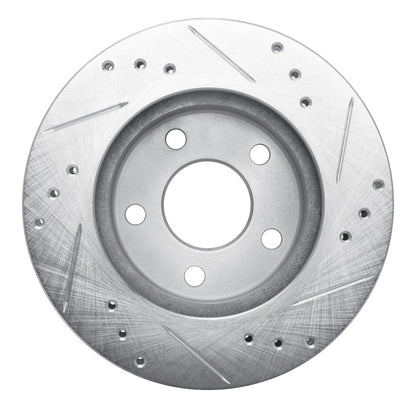 R1 Concepts R1 86-92 Ford Thunderbird Front Left Rear Left Drilled & Slotted Silver Brake Rotor