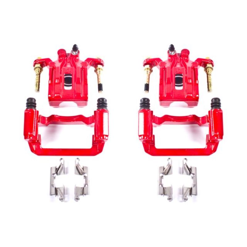 PowerStop Power Stop 05-12 Nissan Pathfinder Rear Red Calipers w/Brackets - Pair