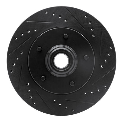 R1 Concepts R1 97-99 Ford F-150 RWD Front Right Drilled & Slotted Black Brake Rotor