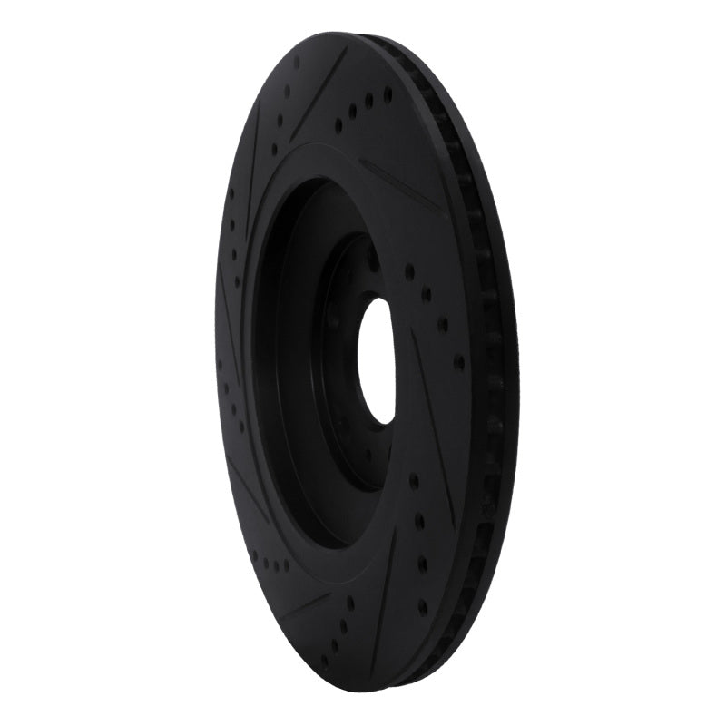 R1 Concepts R1 04-18 Audi A8 Rear Right Drilled & Slotted Black Brake Rotor