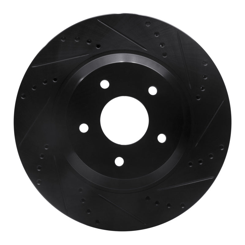 R1 Concepts R1 88-96 Chevrolet Corvette Left Front Drilled & Slotted Black Brake Rotor