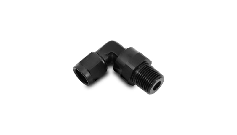 Vibrant -6AN to 1/8in NPT Female Swivel 90 Degree Adapter Fitting