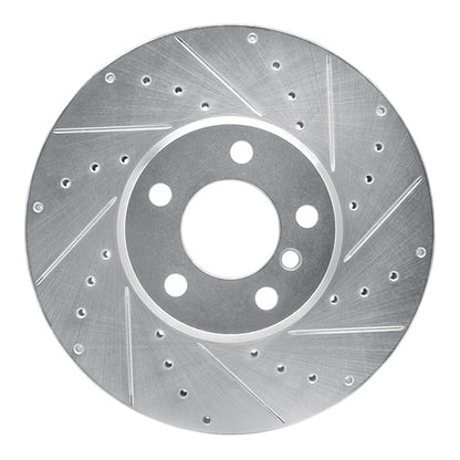 R1 Concepts R1 07-19 BMW X5 Front Right Drilled & Slotted Silver Brake Rotor
