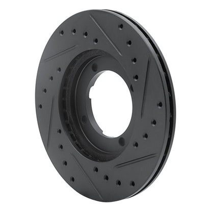 R1 Concepts R1 83-91 Dodge COLT Front Left Drilled & Slotted Black Brake Rotor