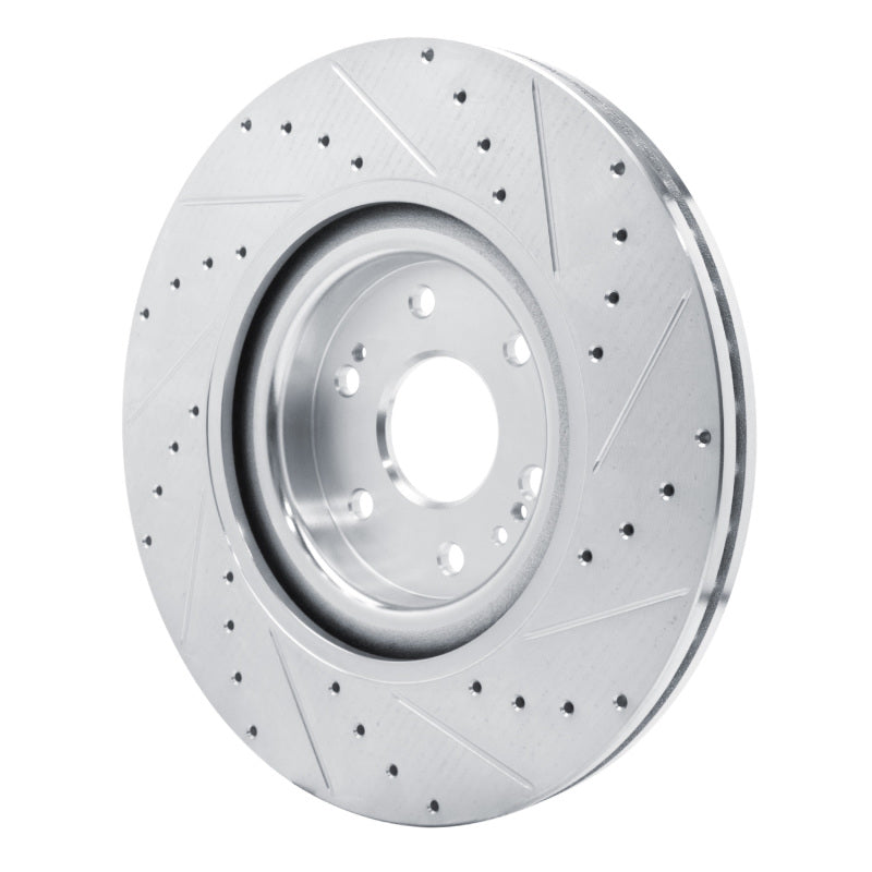 R1 Concepts R1 21-25 Cadillac Escalade ESV Front Left Drilled & Slotted Silver Brake Rotor