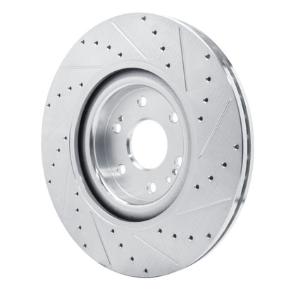 R1 Concepts R1 21-25 Cadillac Escalade ESV Front Left Drilled & Slotted Silver Brake Rotor