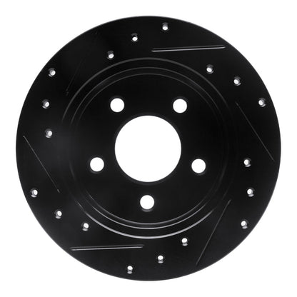 R1 Concepts R1 94-04 Ford Mustang Rear Right Drilled & Slotted Black Brake Rotor