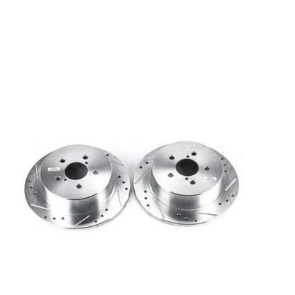 PowerStop Power Stop 05-09 Subaru Legacy Rear Evolution Drilled & Slotted Rotors - Pair