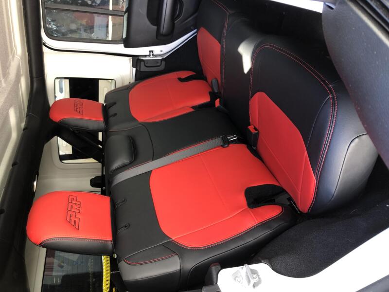 PRP Seats PRP 2018+ Jeep Wrangler JLU/4 door Rear Bench Cover with Cloth Interior - Black/Red