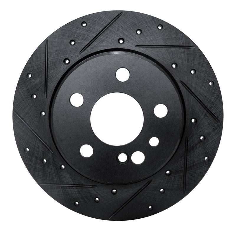R1 Concepts R1 91-99 Mercedes-Benz 300SE Rear Left Drilled & Slotted Black Brake Rotor