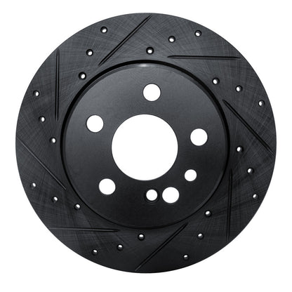R1 Concepts R1 91-99 Mercedes-Benz 300SE Rear Left Drilled & Slotted Black Brake Rotor