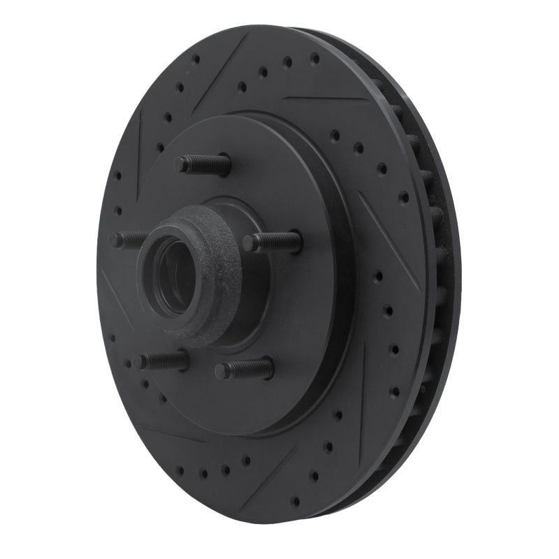 R1 Concepts R1 97-00 Ford Expedition Front Left Drilled & Slotted Black Brake Rotor