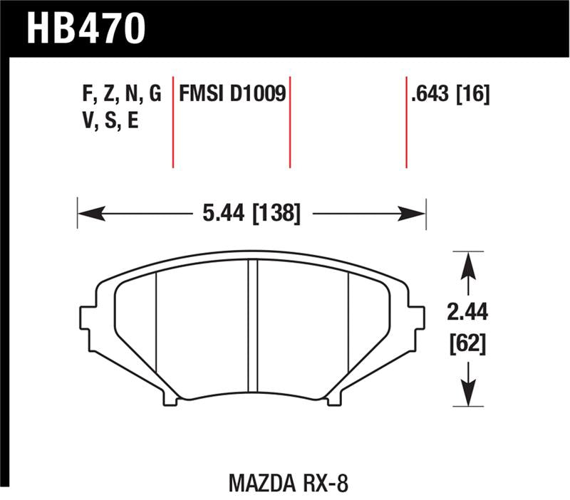 Hawk Performance Hawk 04-09 RX8 HP+ Street Front Brake Pads (D1009)