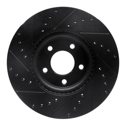 R1 Concepts R1 07-13 Mazda 3 Front Right Drilled & Slotted Black Brake Rotor