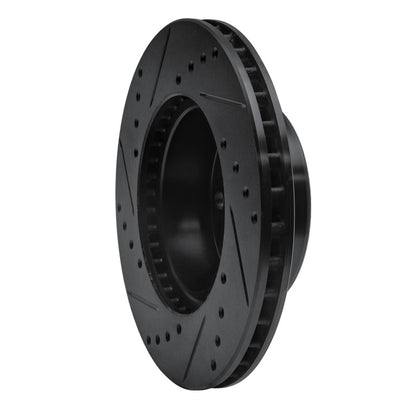 R1 Concepts R1 75-80 Ford Granada Right Rear Drilled & Slotted Black Brake Rotor