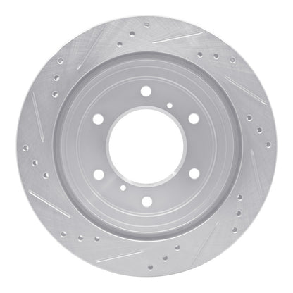 R1 Concepts R1 00-06 Mitsubishi Montero Rear Right Drilled & Slotted Silver Brake Rotor