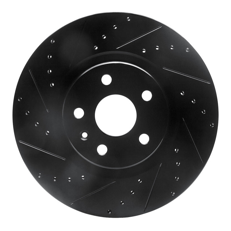 R1 Concepts R1 08-17 Cadillac CTS Front Left Drilled & Slotted Black Brake Rotor