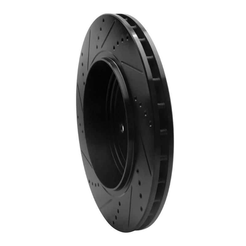 R1 Concepts R1 12-25 Dodge Durango Rear Right Drilled & Slotted Black Brake Rotor