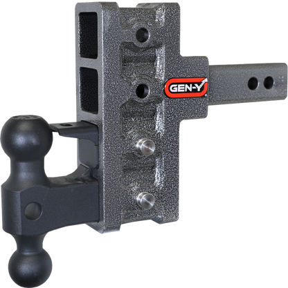 GEN-Y Hitch Gen-Y Mega Duty 2in Shank 5in Offset Drop 2K TW 16K Hitch w/GH-051 Dual-Ball/GH-032 Pintle Lock
