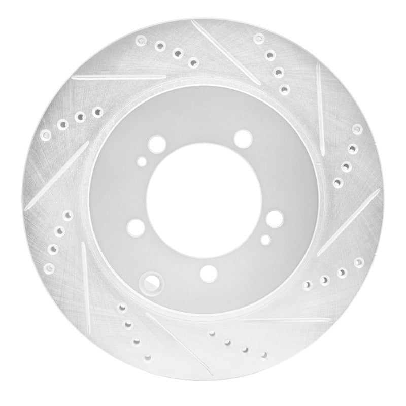 R1 Concepts R1 03-06 Mitsubishi Lancer Rear Right Drilled & Slotted Silver Brake Rotor