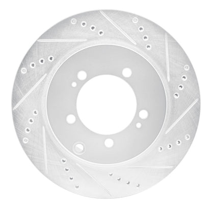 R1 Concepts R1 03-06 Mitsubishi Lancer Rear Right Drilled & Slotted Silver Brake Rotor