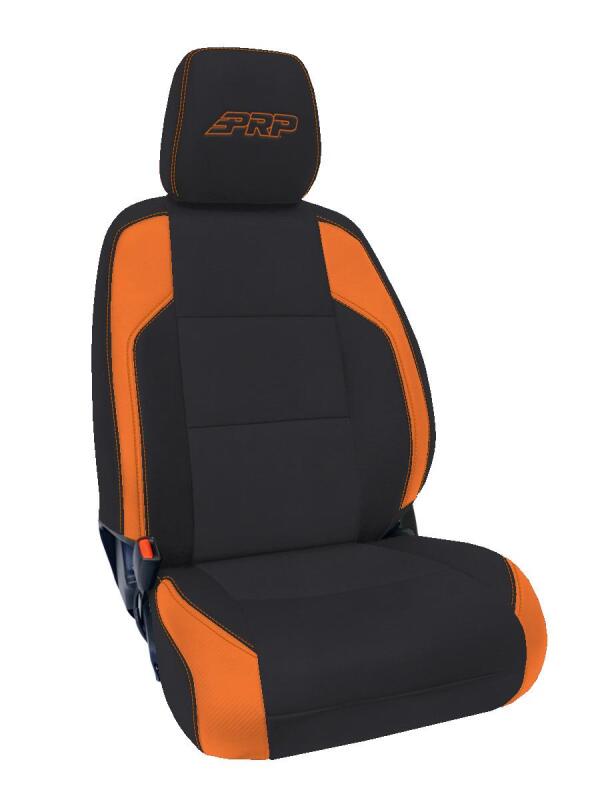 PRP Seats PRP 6-23 Toyota Tacoma Front Seat Covers (Pair) - Black/Orange